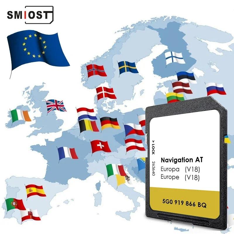 SMIOST V18 Sat Nav SD ī, AT V18  , Ŀ ̵ MIB1 ׺̼ GPS ý, UK/EU  ī, 16GB
